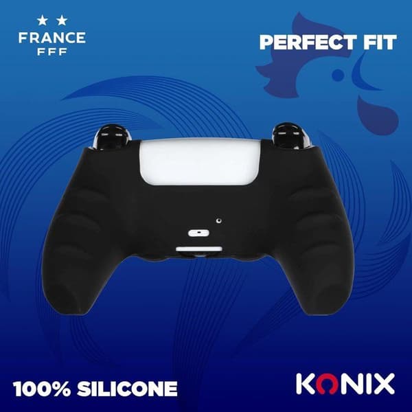 Beskyttelsesetui til DualSense PS5 Controller - Konix - FFF - Silikone - Tommelfingerstøtte - Sort