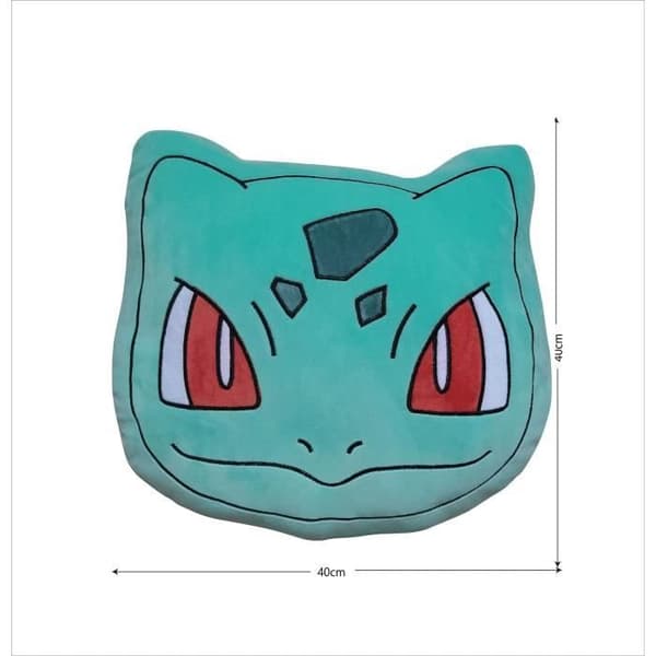 Premium 3D-kudde - POKEMON - Bulbasaur-ansikte - Mikrofiber - 40 cm
