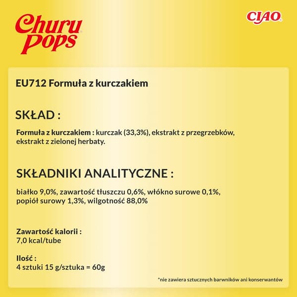 INABA Churu Pops Kylling - kattegodbidder - 4x15 g