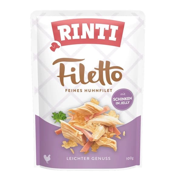 RINTI Filetto Kycklingfilé med skinka - våtfoder för hundar - 100 g