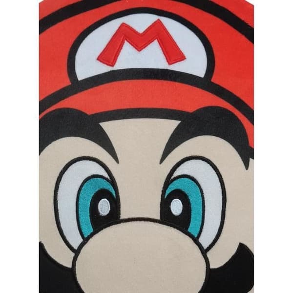 3D-kudde - MARIO BROS - Mario-ansikte - Mikrofiber - 40 cm