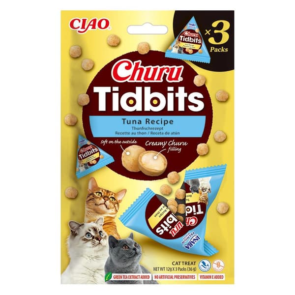 INABA Churu Tidbits Tun - kattegodbidder - 3x12g
