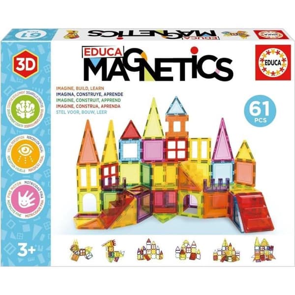 Magnetisk byggespil - EDUCA - Educa Magnetics 61 brikker