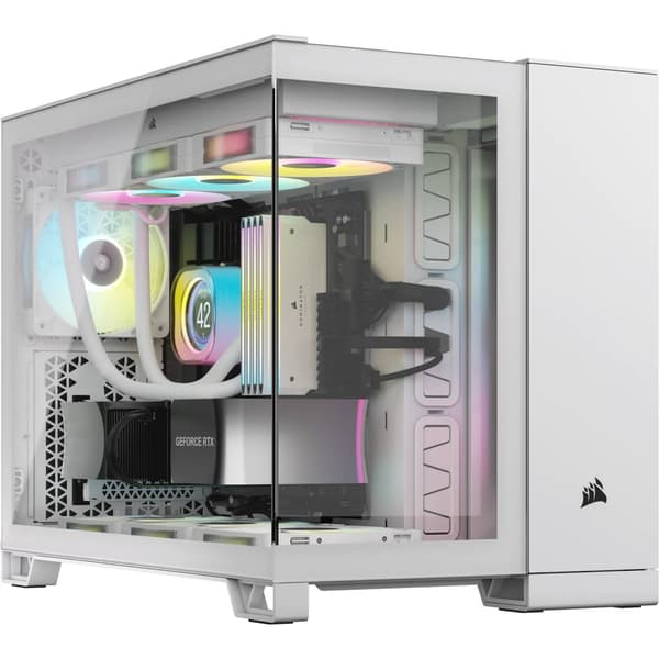 Corsair 2500X RGB Micro Tower, valkoinen