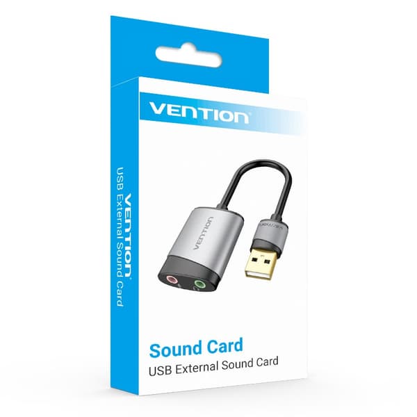 Vention USB externt ljudkort 0,15M grå metalltyp
