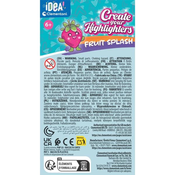 CLEMENTONI - Luo omat fluoresoivat värisi - Hedelmä