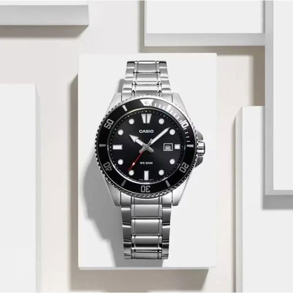 Klocka - CASIO - MDV-107D - Herr - Svart - Kvarts - Analog