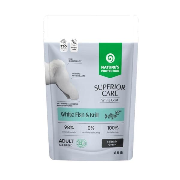 NATURE'S PROTECTION Superior Care Hvid Fisk & Krill - vådfoder til hunde - 85 g