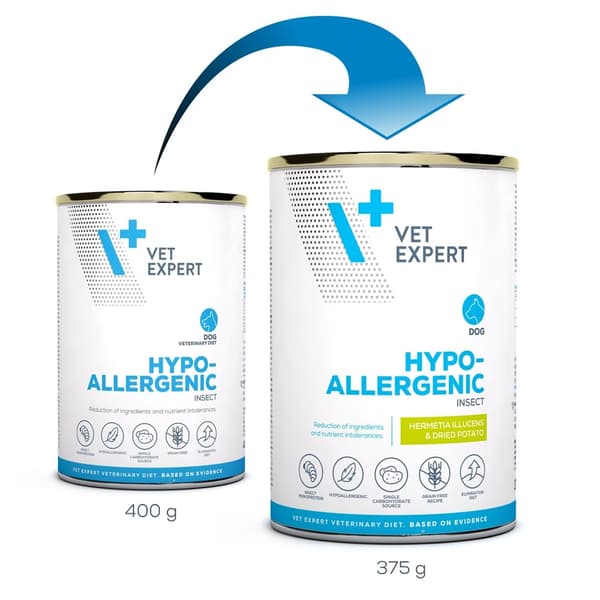 VETEXPERT Veterinary Diet Hypoallergenic Insect – vådfoder til hunde – 375 g