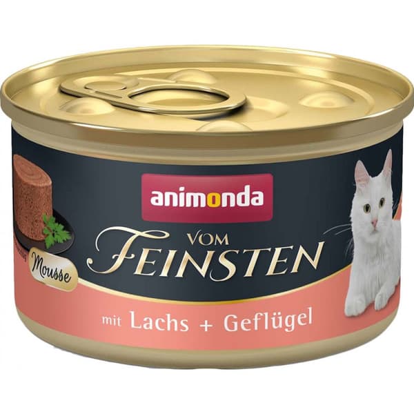 ANIMONDA Vom Feinsten Mousse Lax och fågel - våtfoder för katter - 85 g