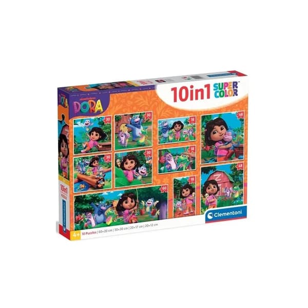 CLEMENTONI - 10 i 1 puslespil - Dora