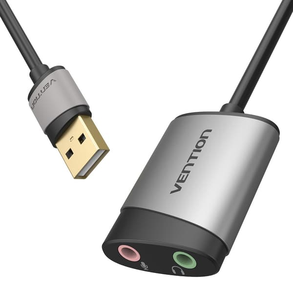 Vention USB externt ljudkort 0,15M grå metalltyp