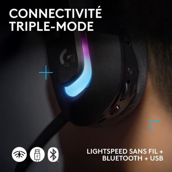 Trådlöst spelheadset - Logitech G - G522 - Lightspeed - Svart
