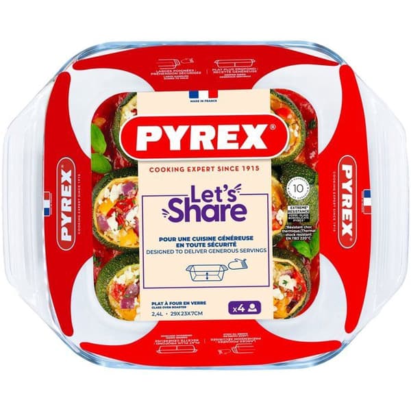 Fyrkantig ugnsform - PYREX - Dela med dig - 29 x 23 cm - Glas