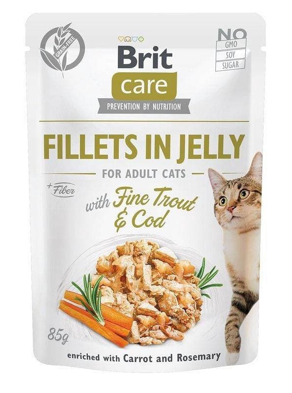 BRIT Care Filéer i gelésmak - våtfoder för katter - 12 x 85 g