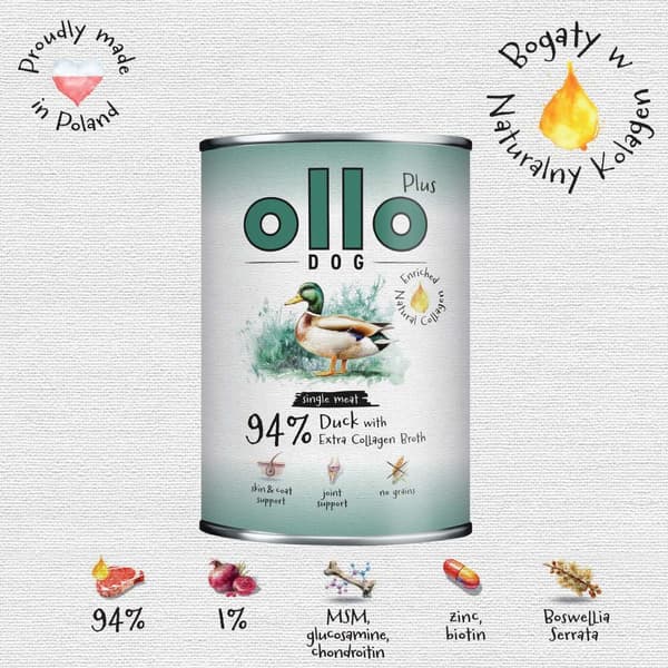 OLLO Plus Kollagen And - vådfoder til hunde - 400 g