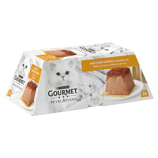 PURINA Gourmet Revelations Mousse med kylling i sauce - vådfoder til katte - 2x57g