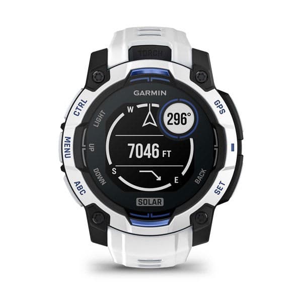 Garmin Instinct 3 Solar -kello, 45 mm, valkoinen
