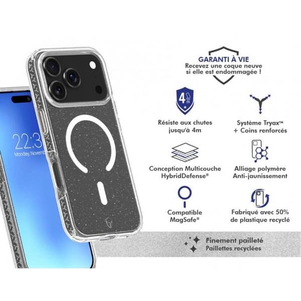 FC Air Xtrem MagSafe -kotelo - iPhone 17 Pro Max - Kierrätetty - Kimalle