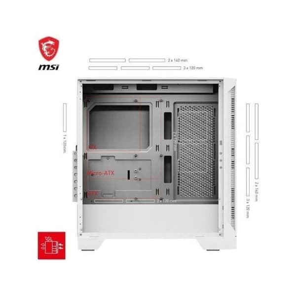 PC-chassi - MSI - 306-7G23W21-HH9 - MAG FORGE 320R AIRFLOW - Vit