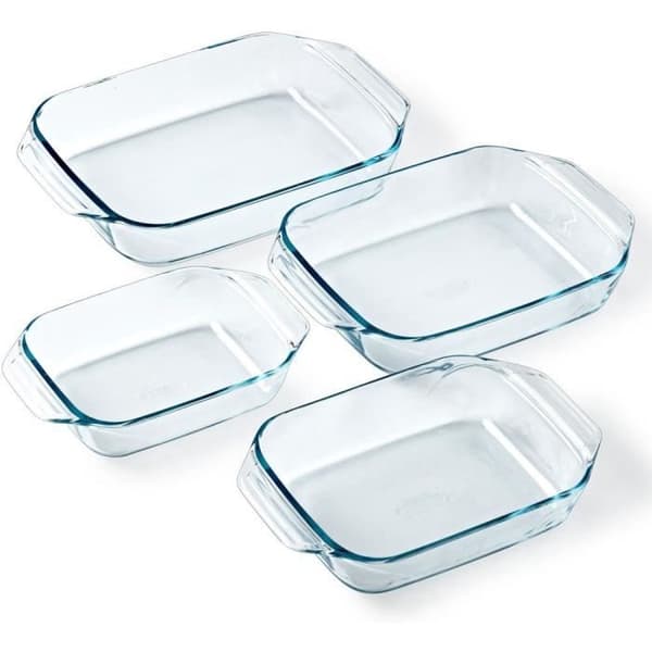 Set med 4 ugnsformar - PYREX - Glas - Rektangulär - 27/31/35/39 cm