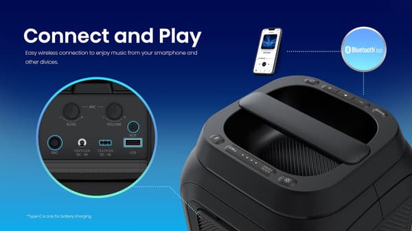 Bærbar højttaler - HISENSE - Bluetooth - Maks. 160 W