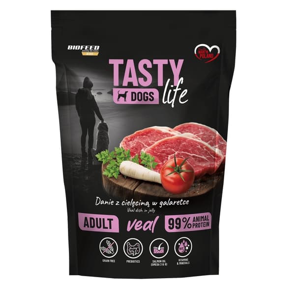 BIOFEED Tasty Dogs Life Kalvefoder - vådfoder til hunde - 150 g