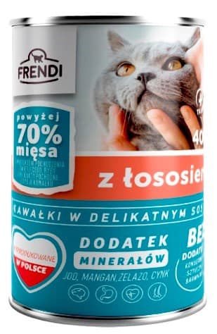FRENDI med laksestykker i delikat sauce - vådfoder til katte - 400 g