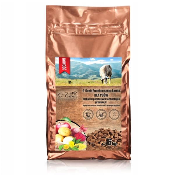 O'CANIS Premium Lam med hirse, kartofler og rødbeder - tørfoder til hunde - 6 kg