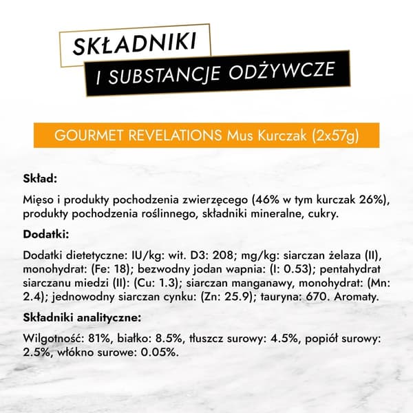 PURINA Gourmet Revelations Mousse med kylling i sauce - vådfoder til katte - 2x57g