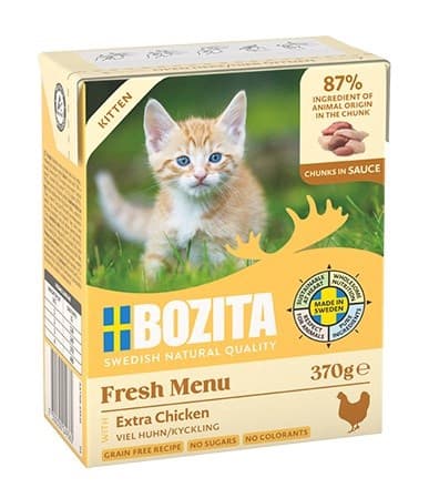BOZITA Fresh Menu Kitten Chunks i sås - våtfoder för katter - 370 g