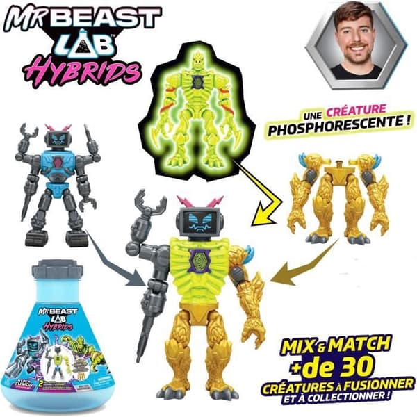2-pak figurer - MRBEAST LAB - Mix & Match - Tilfældig model + halvfigur
