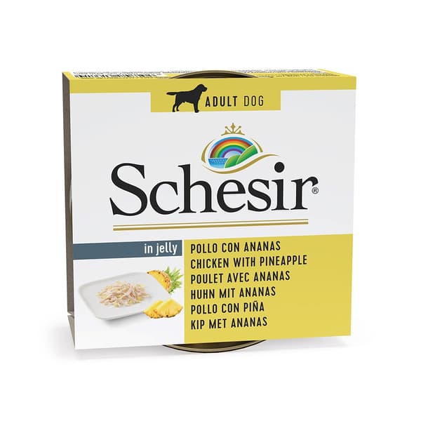 SCHESIR Kyckling med ananas i gelé - våtfoder för hundar - 150 g
