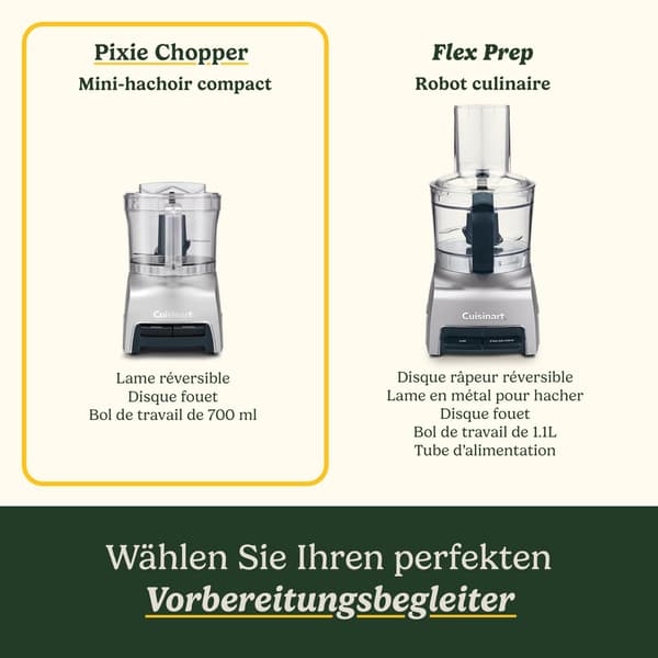 Elektrisk hakker - CUISINART - CCH32E Pixie Chopper - 250 W - 0,7 L - Grå