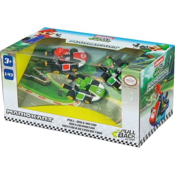 Mario Kart™ Pull-Back miniaturebil, 3-pak, skala 1:43, CARRERA Pull & Speed, fra 4 år
