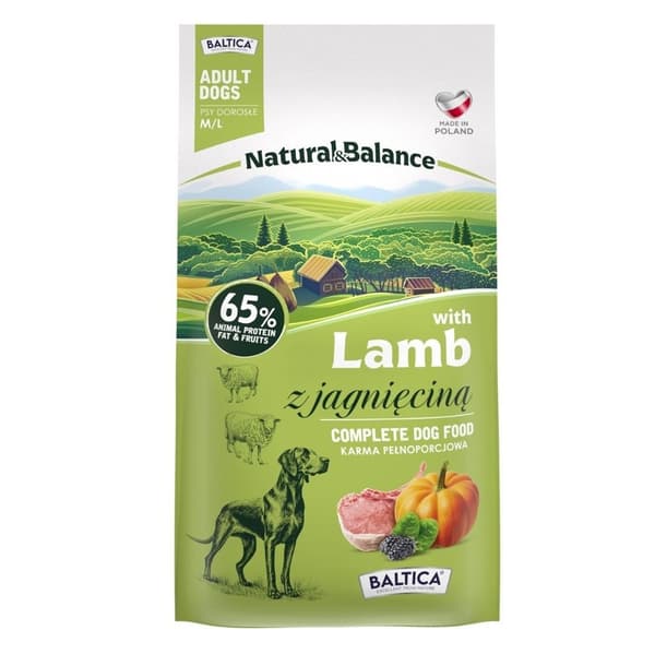 BALTICA Natural & Balance Lamm M/L – torrfoder för hundar – 3 kg