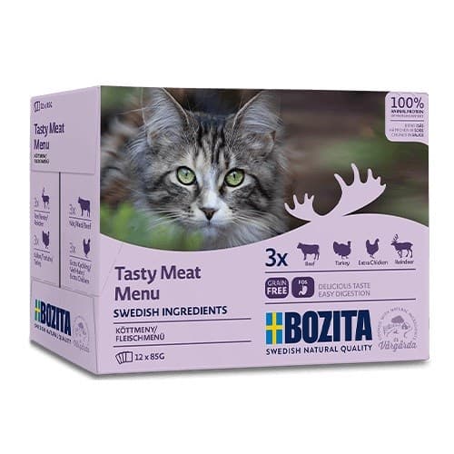 BOZITA Tasty meat menu - våtfoder för katter - 12 x 85 g