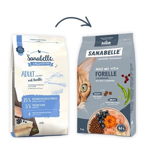 BOSCH Sanabelle Life Adult Trout med blåbär - torrfoder för katter - 8 kg
