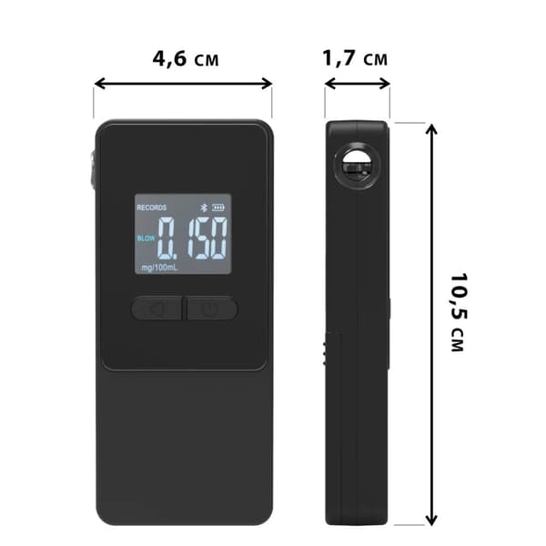 AlcoAlert Smart elektrokemisk alkometer, sort