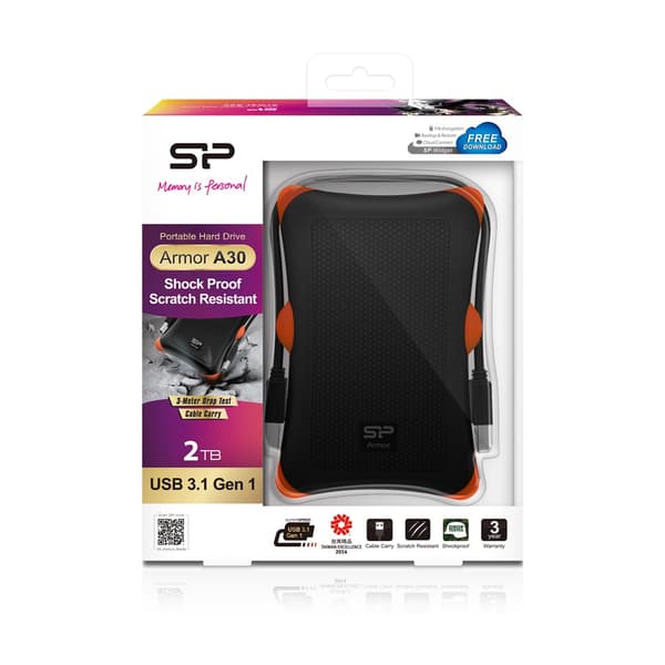Ekstern harddisk Silicon Power Armor A30 2000 GB Sort