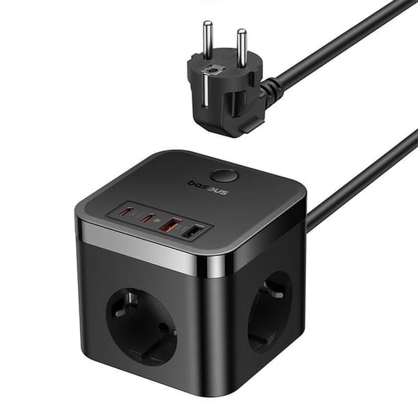 Baseus PowerCombo Universal strømskinne Indendørs Sort