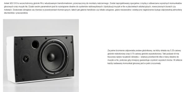 Vægmonteret højttaler Avtek WS 510