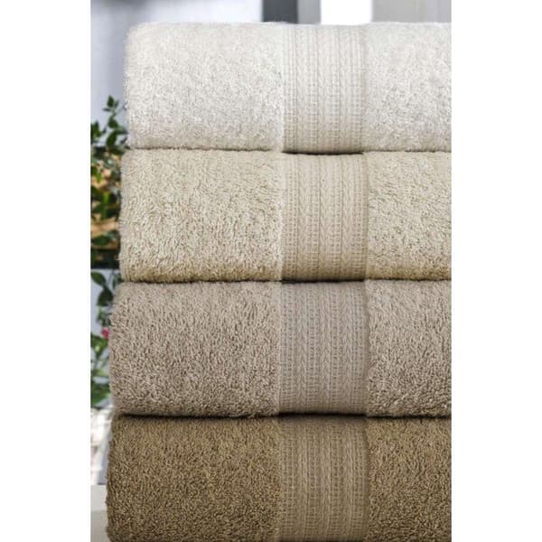4 pyyhkeen setti - 50 x 85 cm - Ruskea
