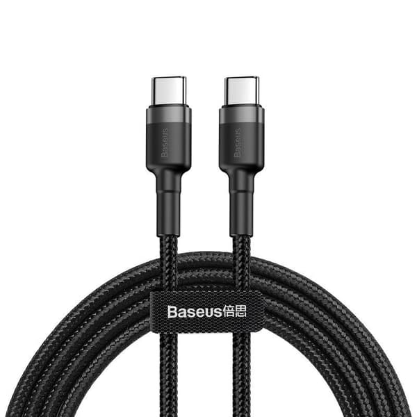 USB-C PD-kabel Baseus Cafule PD 2.0 QC 3.0 60W 1m (sort og grå)