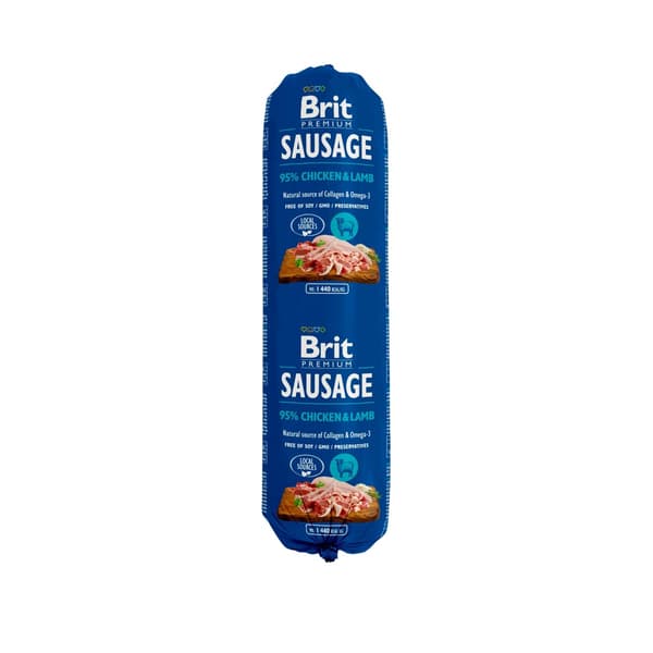 BRIT Premium Pølse Kylling og Lam - vådfoder til hunde - 800 g