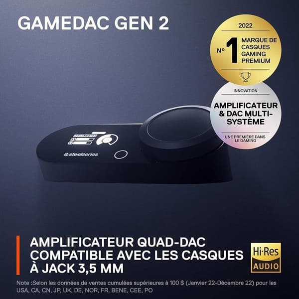 DAC-forstærker - STEELSERIES - GameDAC Gen 2 - Til PC og PlayStation - Sort