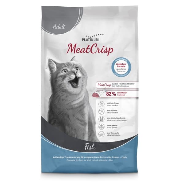 PLATINUM MeatCrisp Adult Fish - torrfoder för katter - 1,5 kg