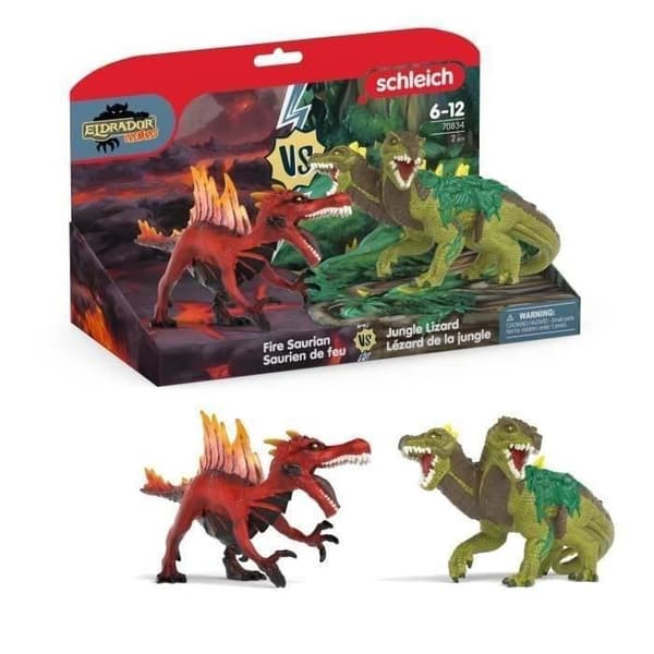 Schleich 70834 Eldrador Creatures Firesaur vs. Jungle Lizard figuuri