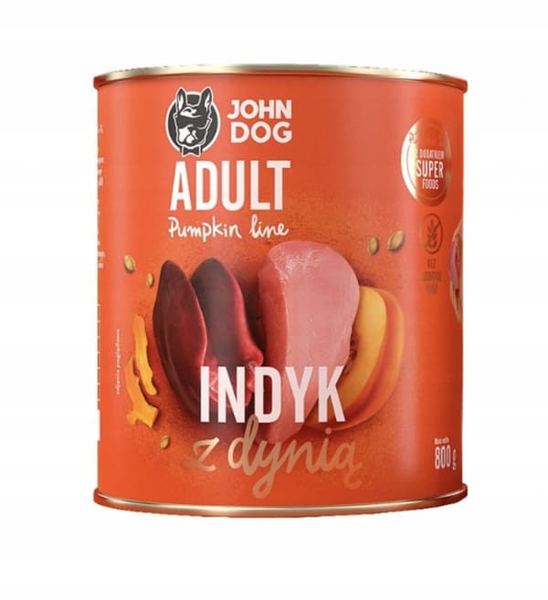JOHN DOG Græskar Kalkun med græskar - vådfoder til hunde - 800 g