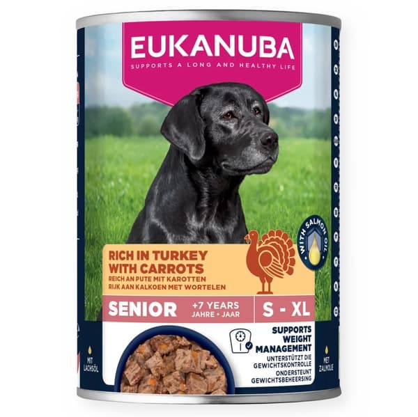 EUKANUBA Life Care Senior Rig på kalkun med gulerødder - vådfoder til hunde - 400 g